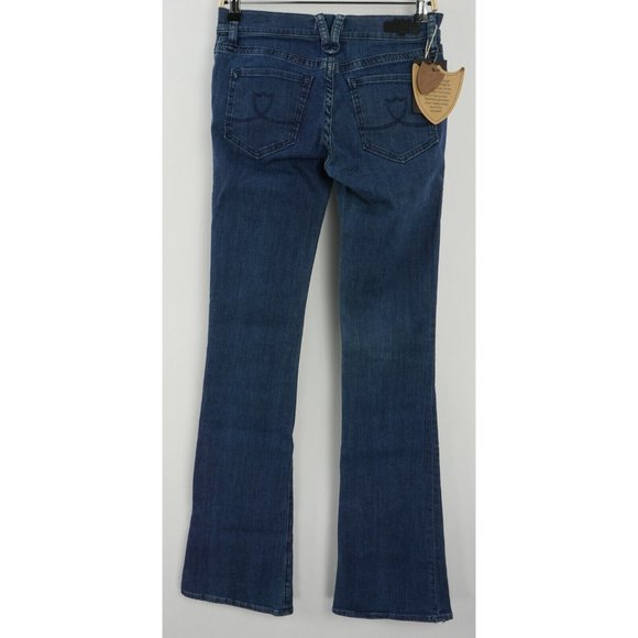 New Hollywood Trading LA Vegas Women's 26 x 35 Blue Denim Drawstring Fly Jeans - Picture 2 of 7